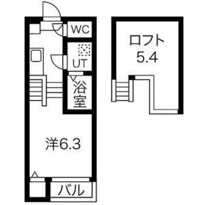 ハーモニーテラス十番II(1K/2階)の間取り写真