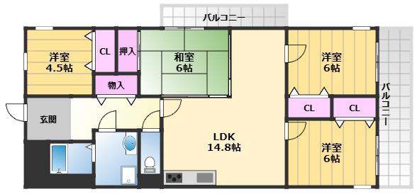 パレエトワール(4LDK/6階)の間取り写真
