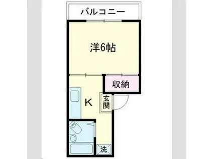 ジュネス湘南(1K/1階)の間取り写真
