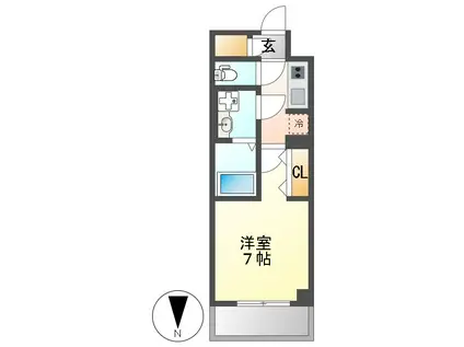S-RESIDENCE名駅ノースII(1K/3階)の間取り写真