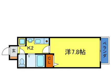 グランドパレス三条花見小路(1K/6階)の間取り写真