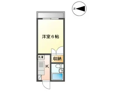 パールハイツII(ワンルーム/2階)の間取り写真