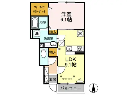 リコ・コリーナ(1LDK/1階)の間取り写真