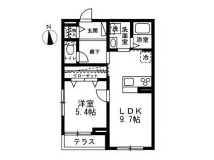 アレグリアIII(1LDK/1階)の間取り写真