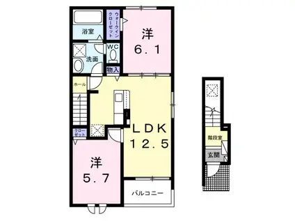ミライズテラス(2LDK/2階)の間取り写真
