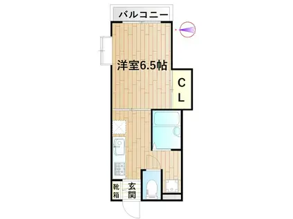 アクシスカシマ(1K/2階)の間取り写真