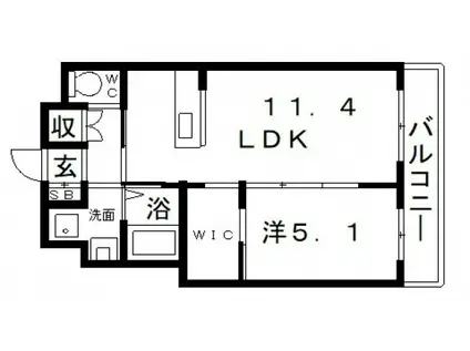 メゾン・ド・グレース(1LDK/2階)の間取り写真