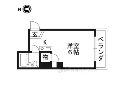 久保ビル(ワンルーム/2階)の間取り写真