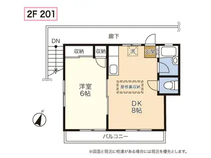 LAPREMIERE(1DK/2階)の間取り写真