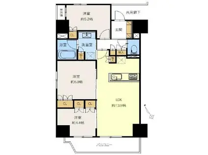リビオ板橋駅前(3LDK/5階)の間取り写真