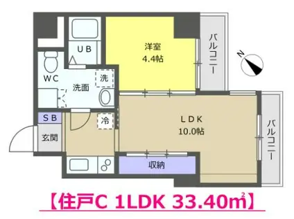4I-RESIDENCE(1LDK/6階)の間取り写真