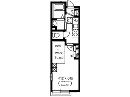 グランデポンテII(1K/1階)の間取り写真