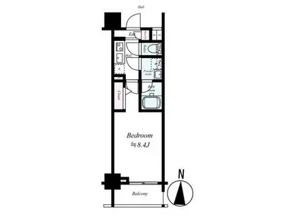 メインステージ菊川II(1K/7階)の間取り写真