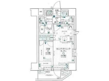 デュオステージ立川曙町(1LDK/6階)の間取り写真
