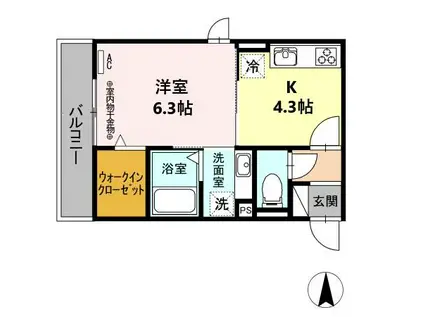 CASA PRIMERA(1K/3階)の間取り写真