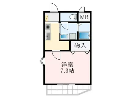 ビアンフェ(1K/3階)の間取り写真