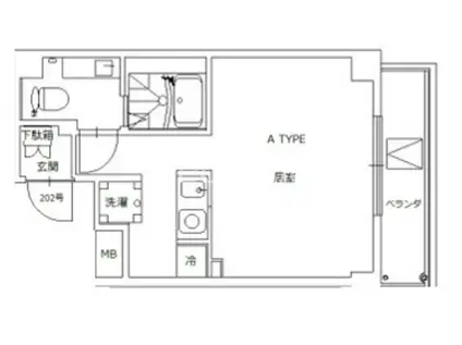 AXIS LIFE 北浜(ワンルーム/2階)の間取り写真