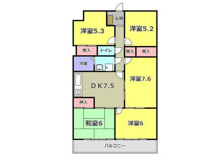 アスティー築寿西都(5DK/1階)の間取り写真
