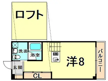 C4 KOUSHIENN イースト(ワンルーム/2階)の間取り写真
