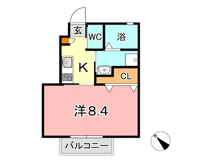 ARIVIO(1K/1階)の間取り写真