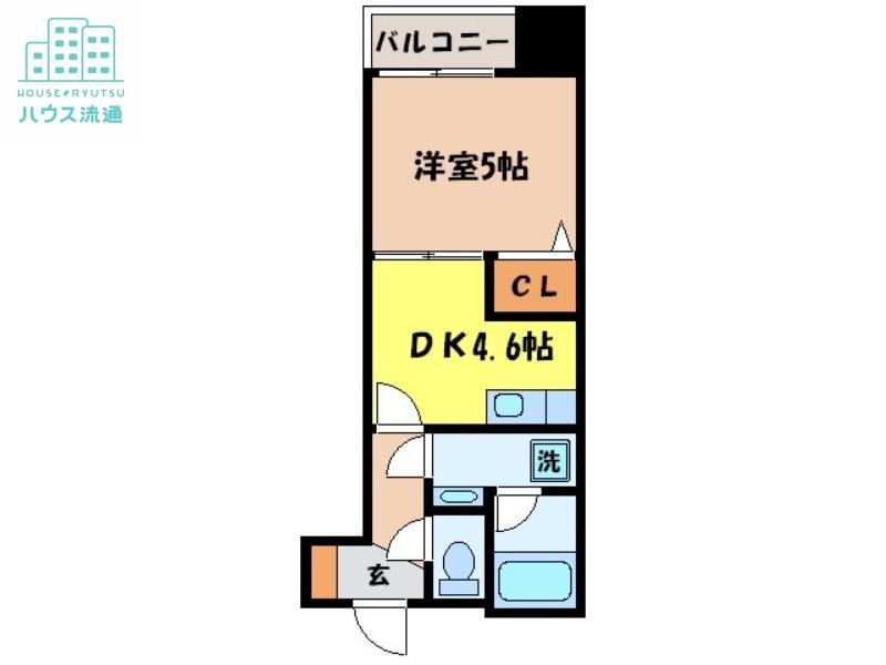 エススリーでじま(1DK/5階)の間取り写真