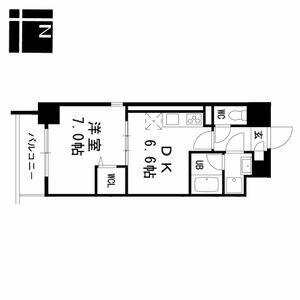 プレスティ則武(1DK/4階)の間取り写真