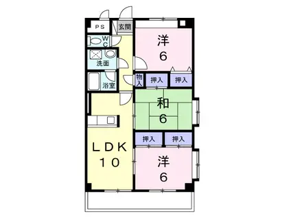 ボンヌール(3LDK/3階)の間取り写真