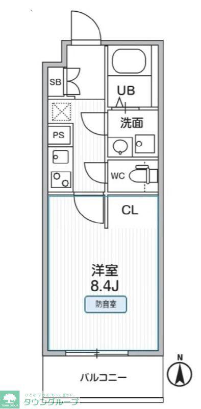 THE PALMS MUSE 新江古田(1K/1階)の間取り写真