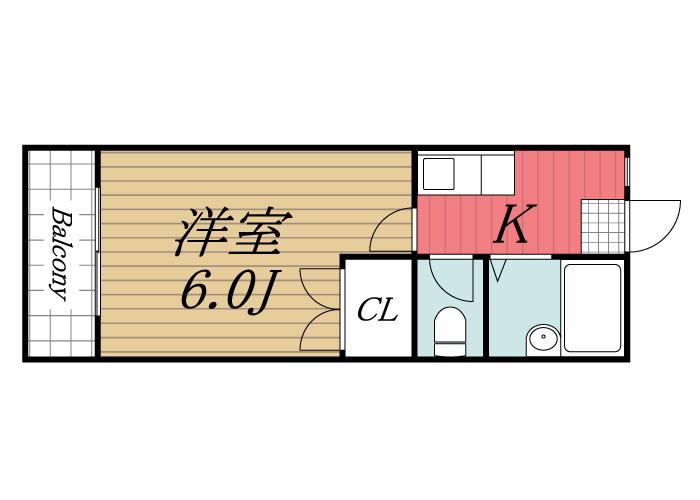 コーポ笹目(1K/2階)の間取り写真