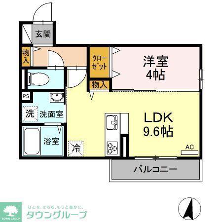 DーROOMグランシャリオ(1LDK/2階)の間取り写真