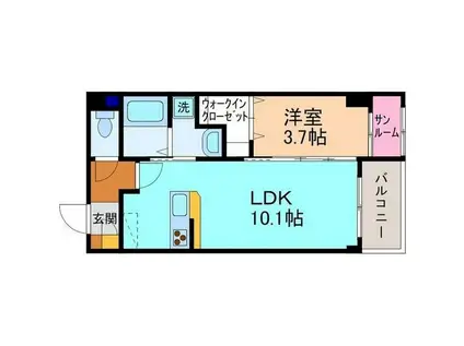 ドリーム堀(1LDK/3階)の間取り写真