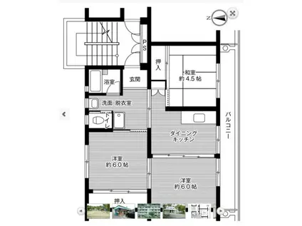 ビレッジハウス常磐1号棟(3DK/5階)の間取り写真