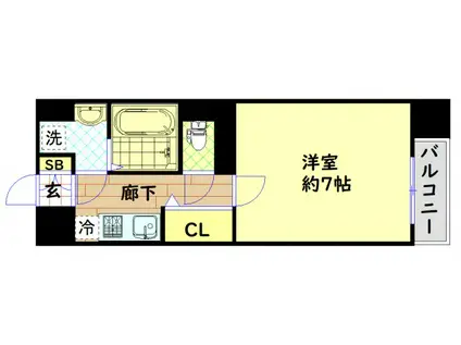 アドバンス大阪ルーチェ(1K/8階)の間取り写真