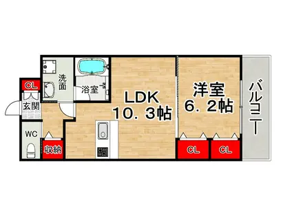 MAYFER(1LDK/1階)の間取り写真