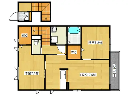 プロヌーブ西本浦B(2LDK/2階)の間取り写真