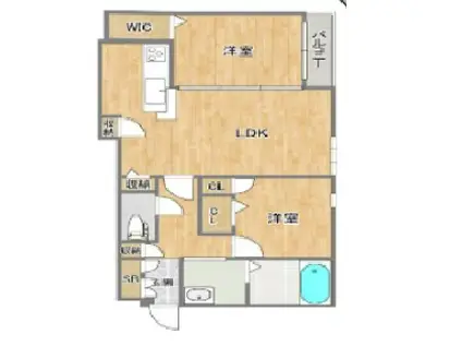 シャーメゾンアルル(2LDK/2階)の間取り写真