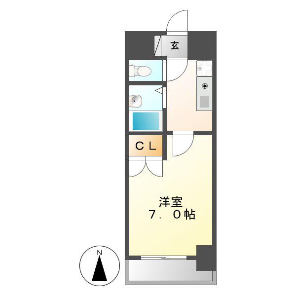 ヒサゴハイツI(1K/2階)の間取り写真