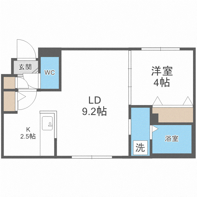 パークレジデンス円山北(1LDK/3階)の間取り写真