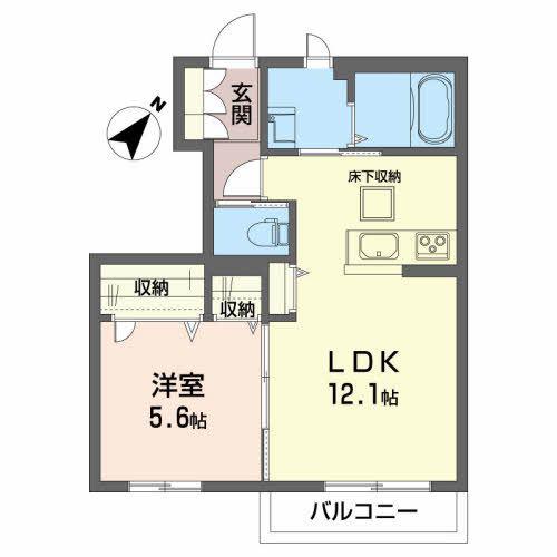 グランカーサ(1LDK/1階)の間取り写真
