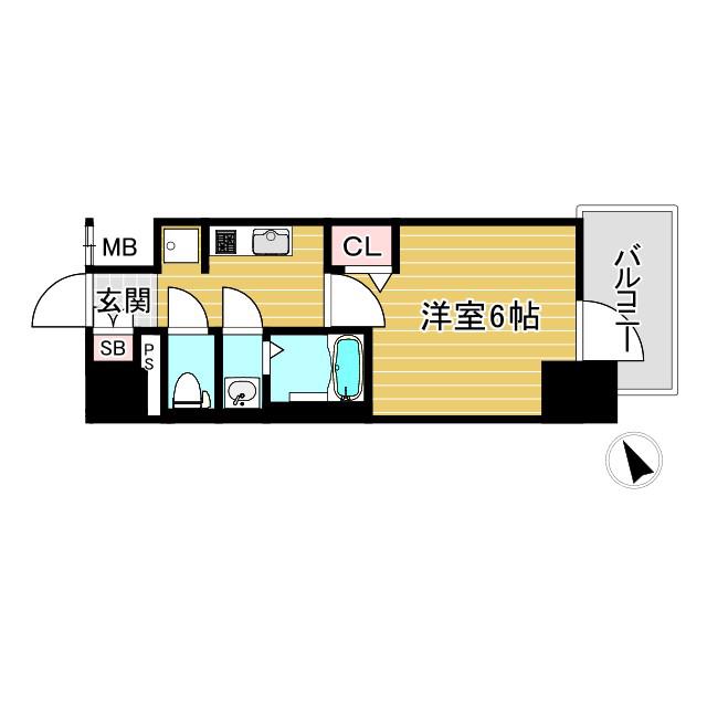 アドバンス名古屋シュテルン(1K/8階)の間取り写真