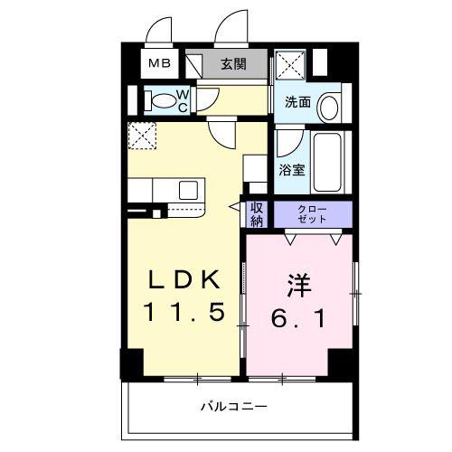 YS STATE 天王台(1LDK/5階)の間取り写真