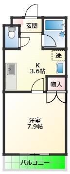 セレーノ・Y(1K/1階)の間取り写真