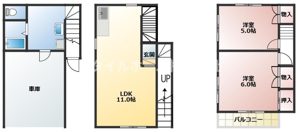 諏訪メゾン牧平(2LDK/2階)の間取り写真