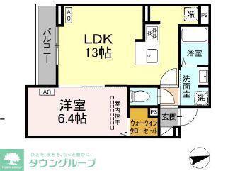 セレスティア祖師谷(1LDK/2階)の間取り写真