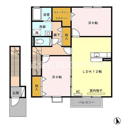 グリーンヒルズたかお(2LDK/2階)の間取り写真