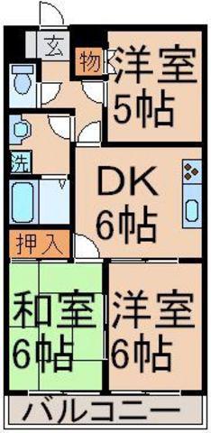 藤マンション(3DK/3階)の間取り写真