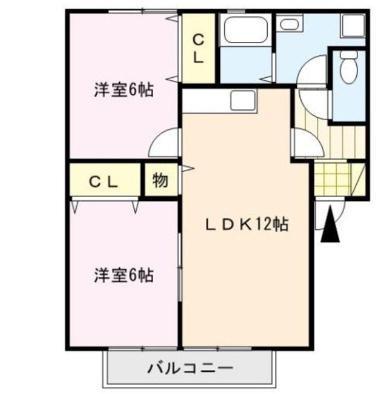 ファミールコート(2LDK/2階)の間取り写真