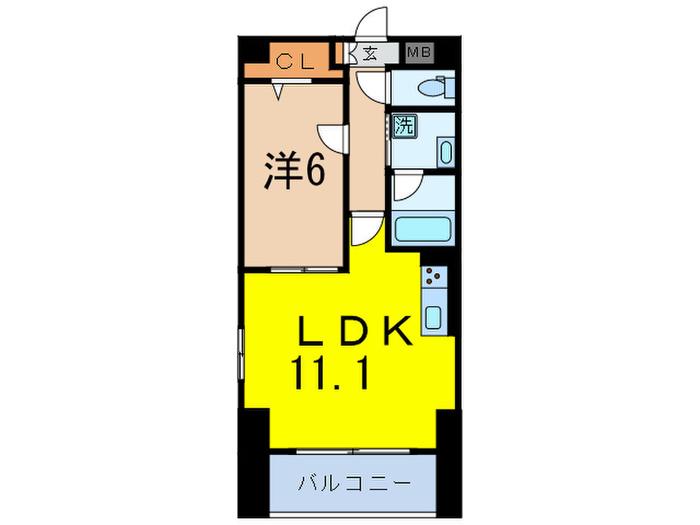 東京メトロ千代田線 千駄木駅 徒歩4分 11階建 築13年(1LDK/6階)の間取り写真
