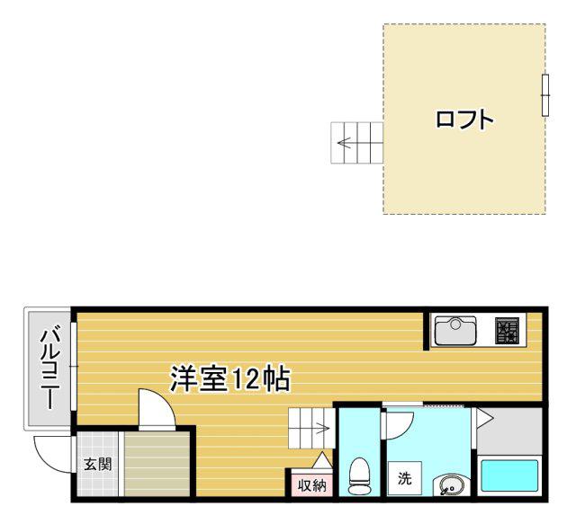 フォレスト山崎(ワンルーム/3階)の間取り写真