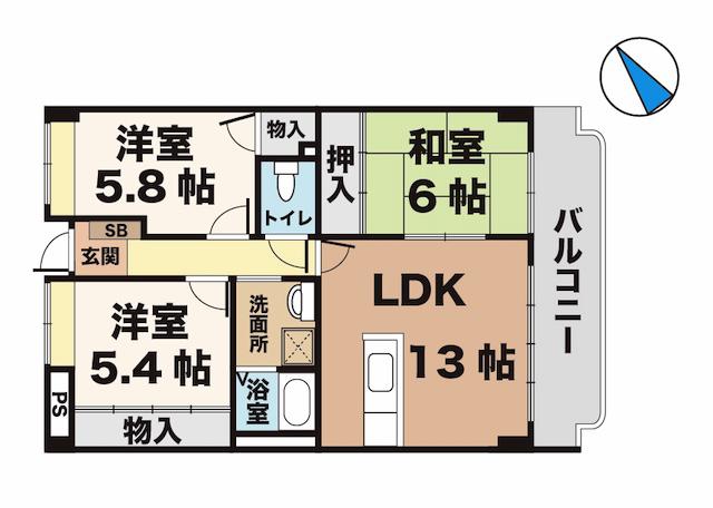 メゾンド・ソレーユ(3LDK/2階)の間取り写真